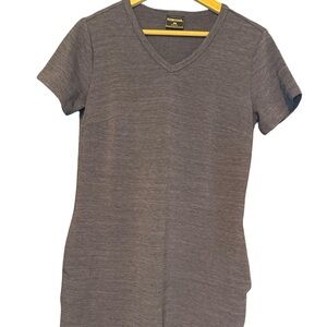 Women's V-Neck Short Sleeve Tee Shirt Dress